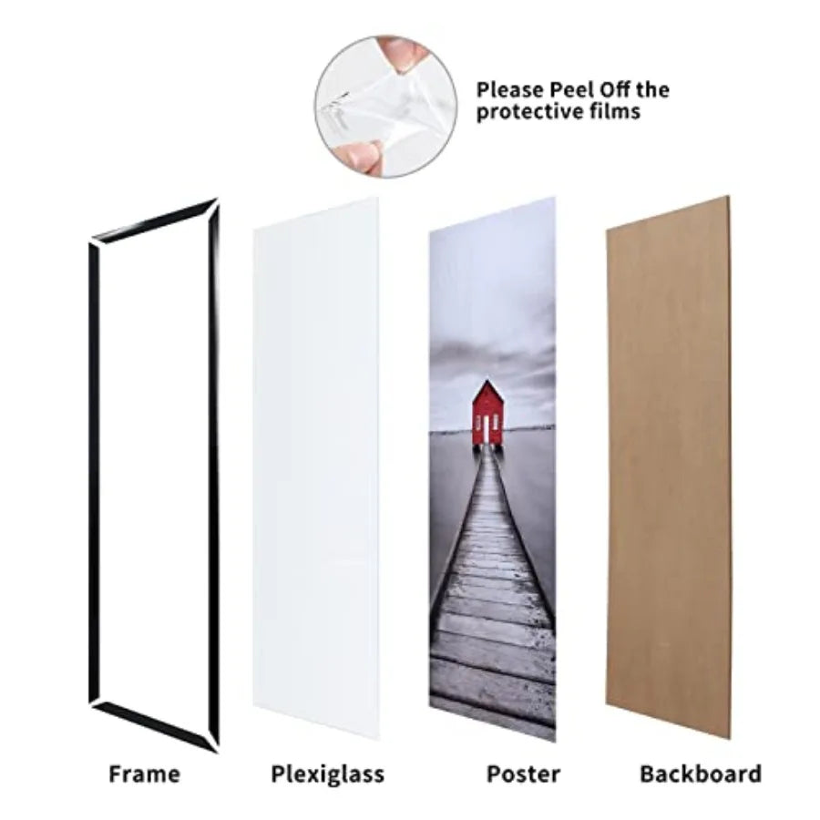 24x36 Poster Frame 3 Pack Black Picture Frame for Wall Mounting