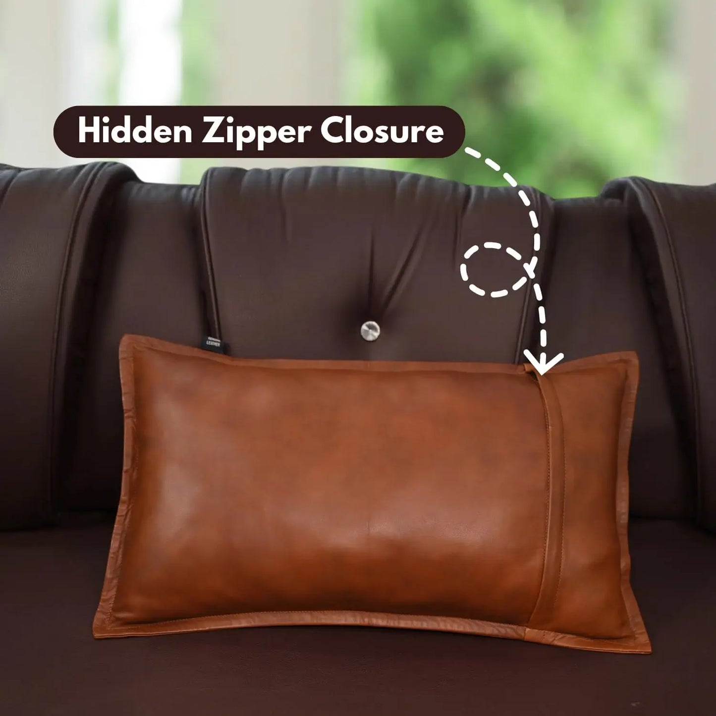 Lambskin Leather Pillow Cover Dolly Lamb Sofa Cushion Case 12x20 Living Room