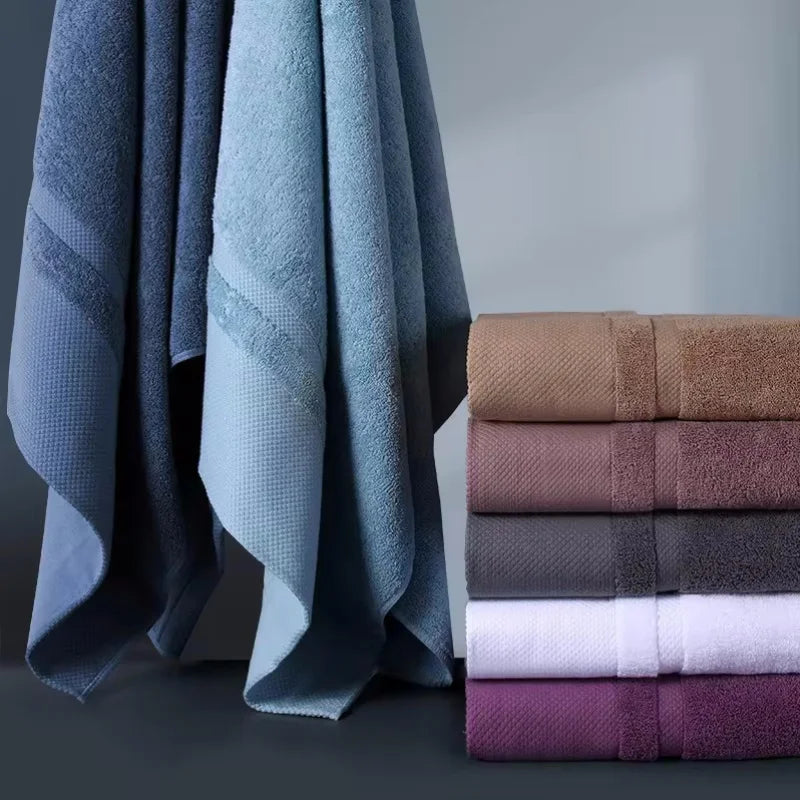 Three or Six Thickened Soft Cotton Bath Towels Sets 34x75cm