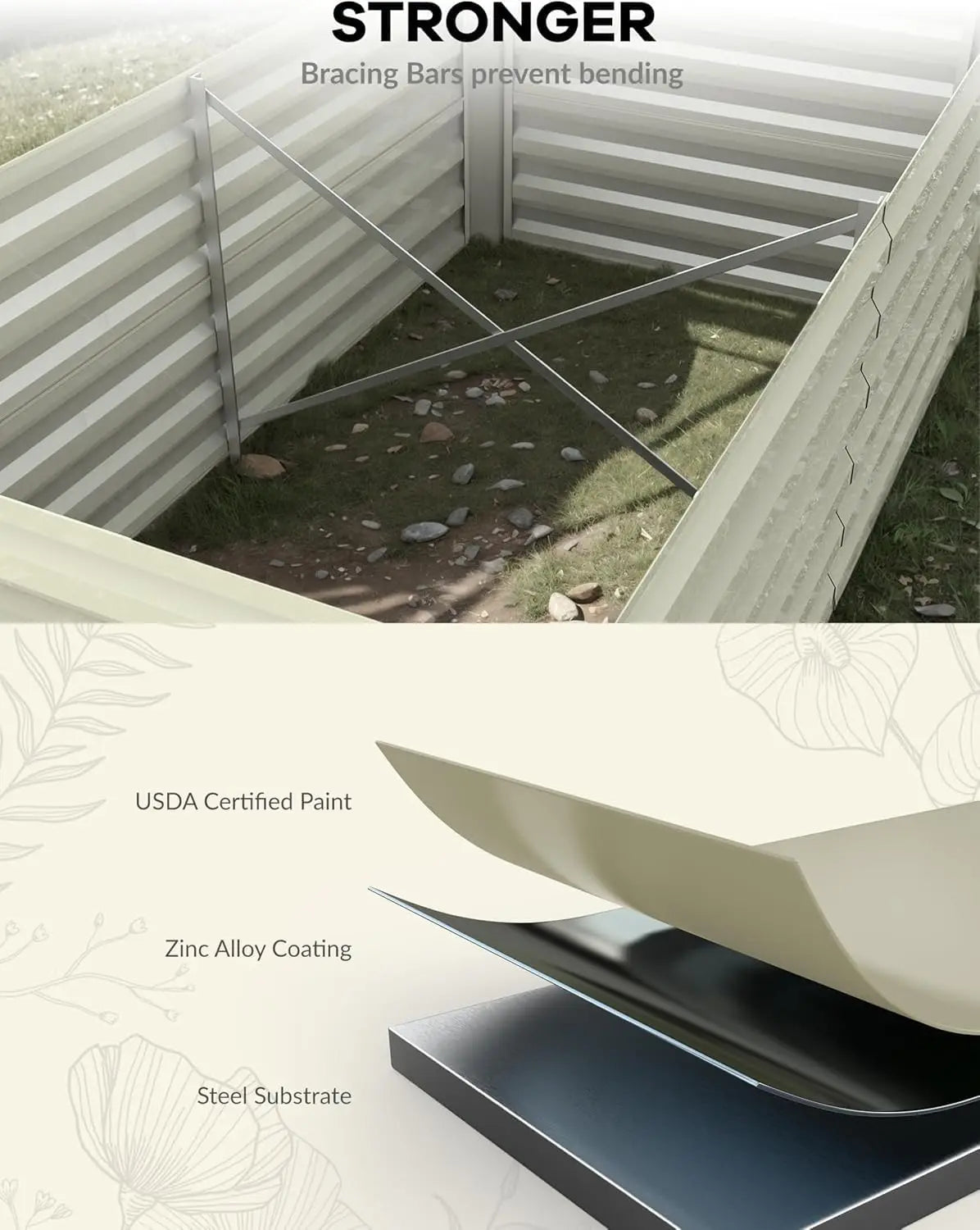 Galvanized Raised Garden Bed Kit 6x3x2 Ft And 8x4x2 Ft For Vegetables