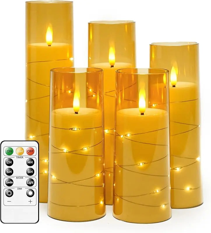 Five Pack Flameless LED Candles With Timer For Wedding