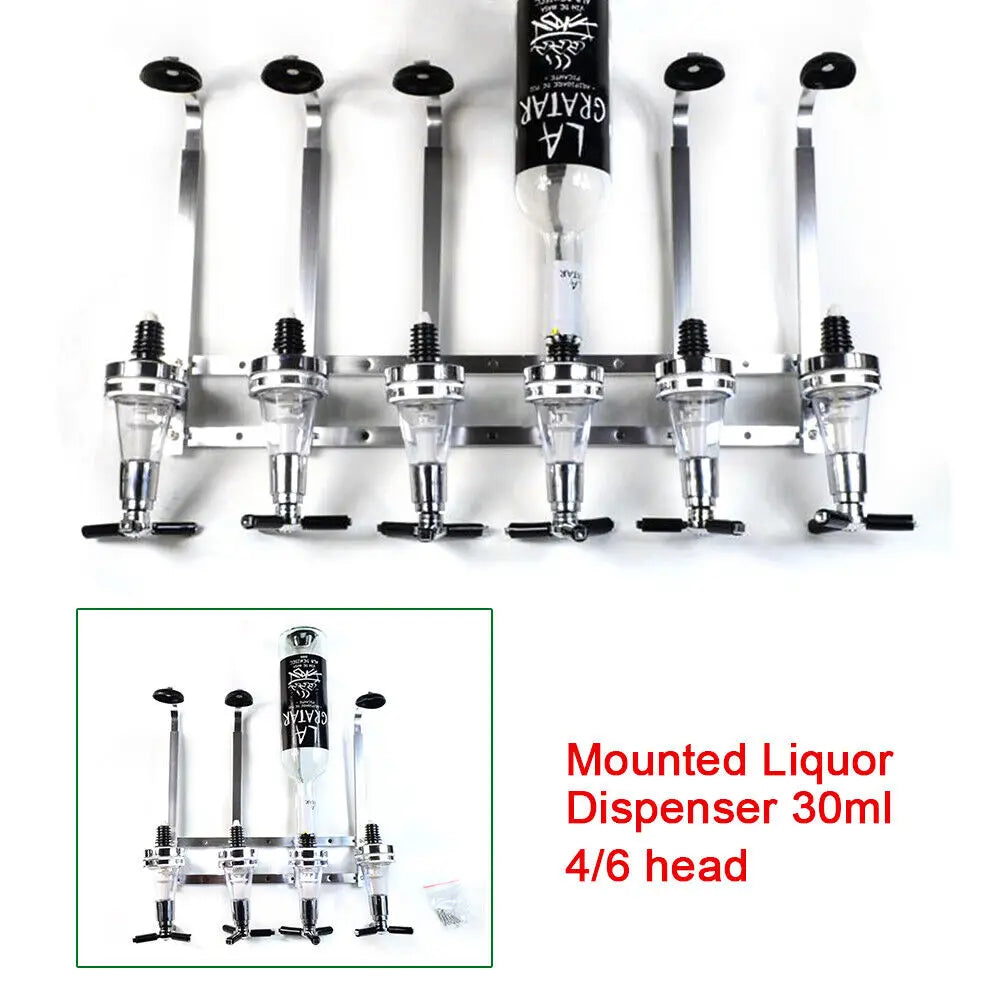 Six Bottle Wall Mounted Liquor Dispenser For Bar Wine Home