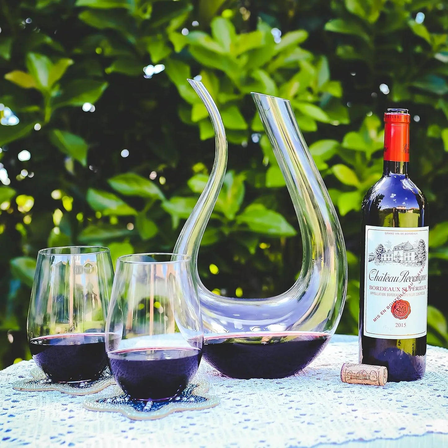 Galashield Lead Free Crystal Wine Decanter U Shape Aerator