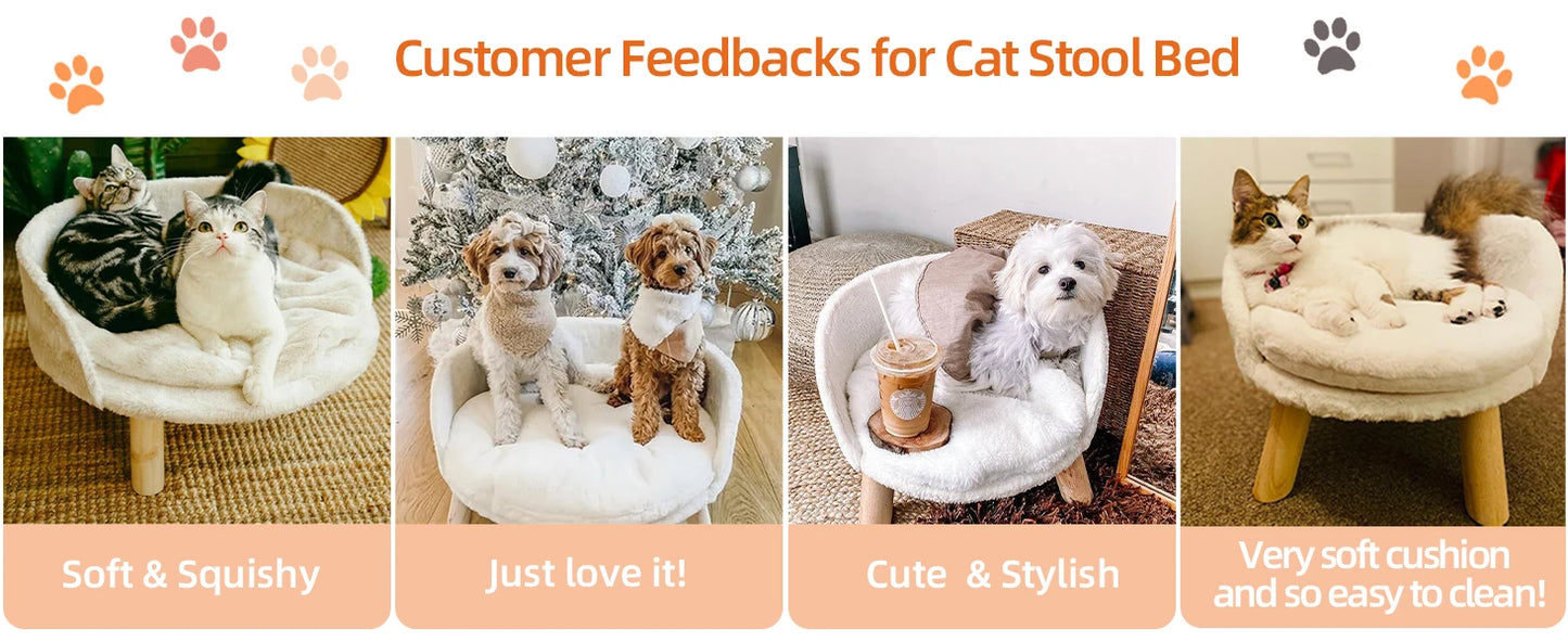 Ultra Soft Elevated Dog And Cat Sofa Bed With Removable Waterproof Cushion