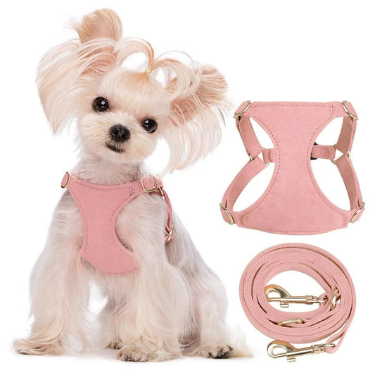 No Pull Dog Harness With Multifunction Leash No Choke Escape Proof Vest Pink XS