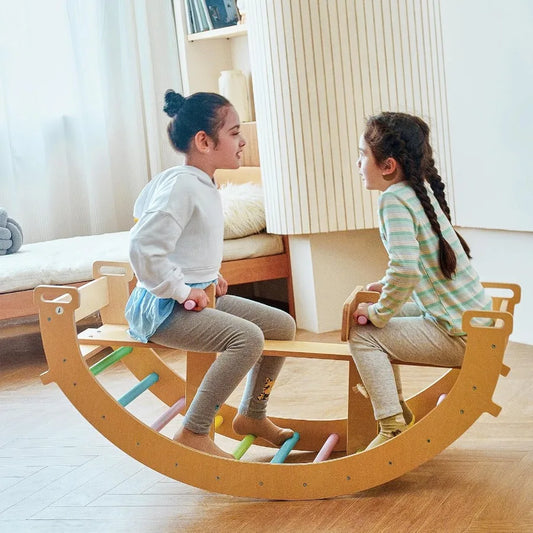 Bailis Ultimate 3in1 Playset Seesaw Climbing Arch Rocker Waldorf Montessori Toy