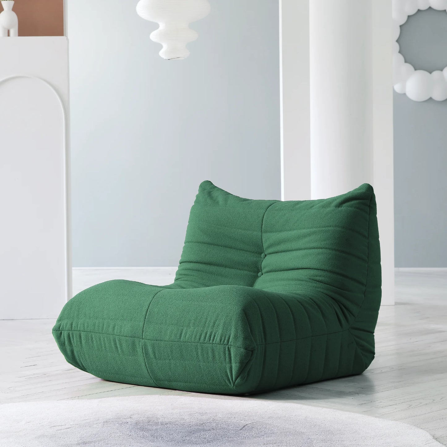 Velvet Teddy Bean Bag Sofa Floor Lounge Chair Foam Filled