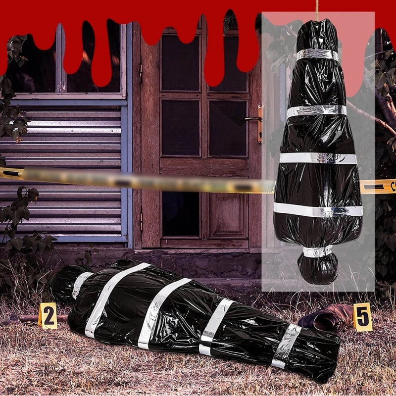 Inflatable Corpse Prop In A Bag Halloween Decoration Black
