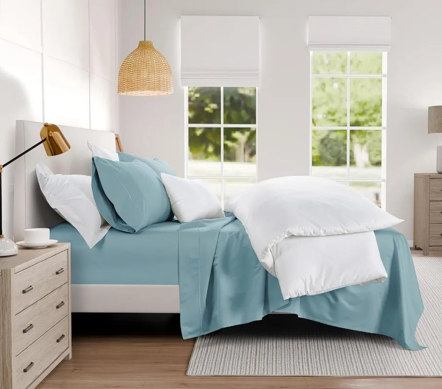 Pure Cotton King Sheet Set 1000 TC Deep Pocket No Pill