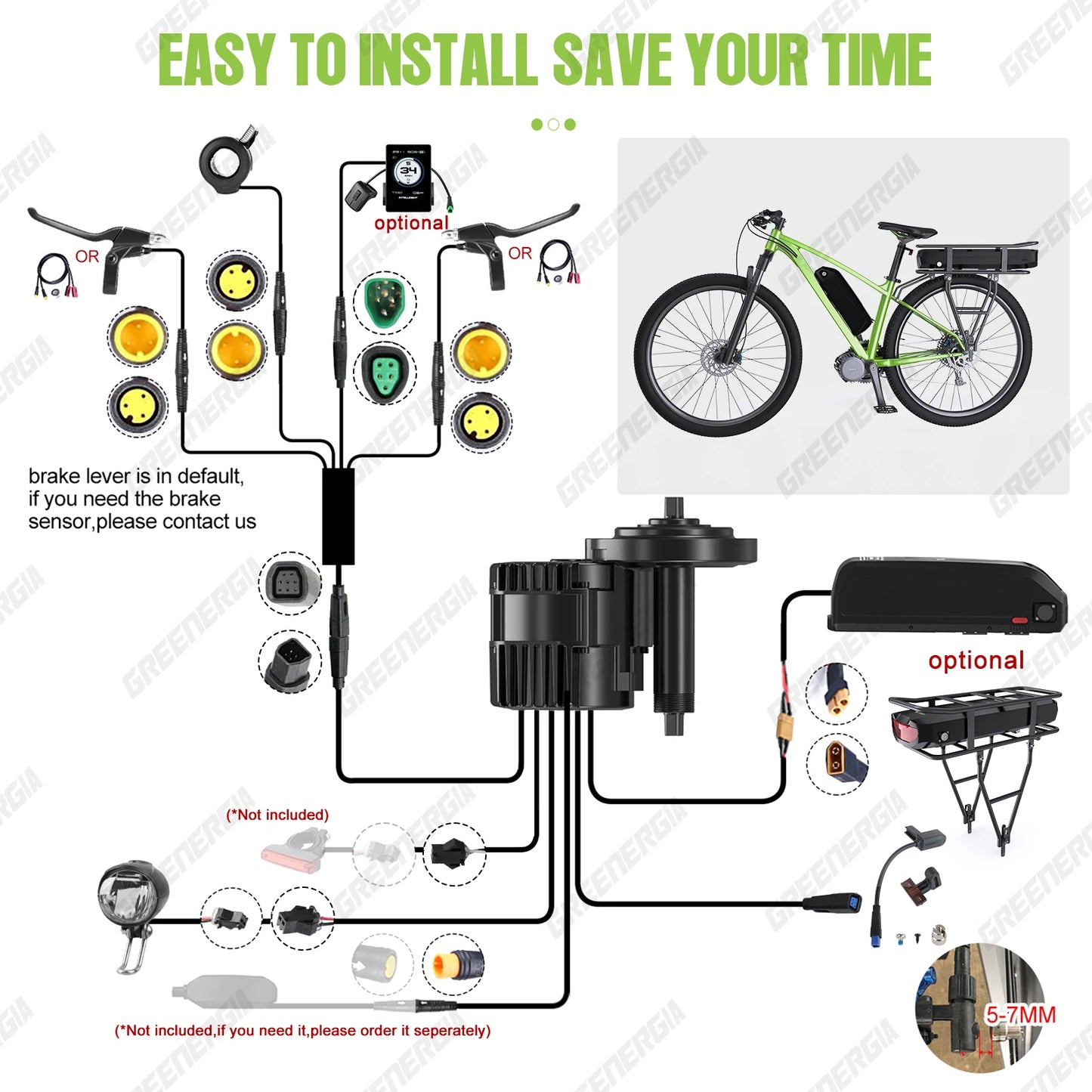 Bafang 750W 48V Mid Drive Motor BBS02B For eBike Kit