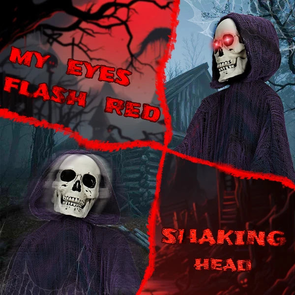 Life Size Grim Reaper Animatronic 6ft Decoration With Sound