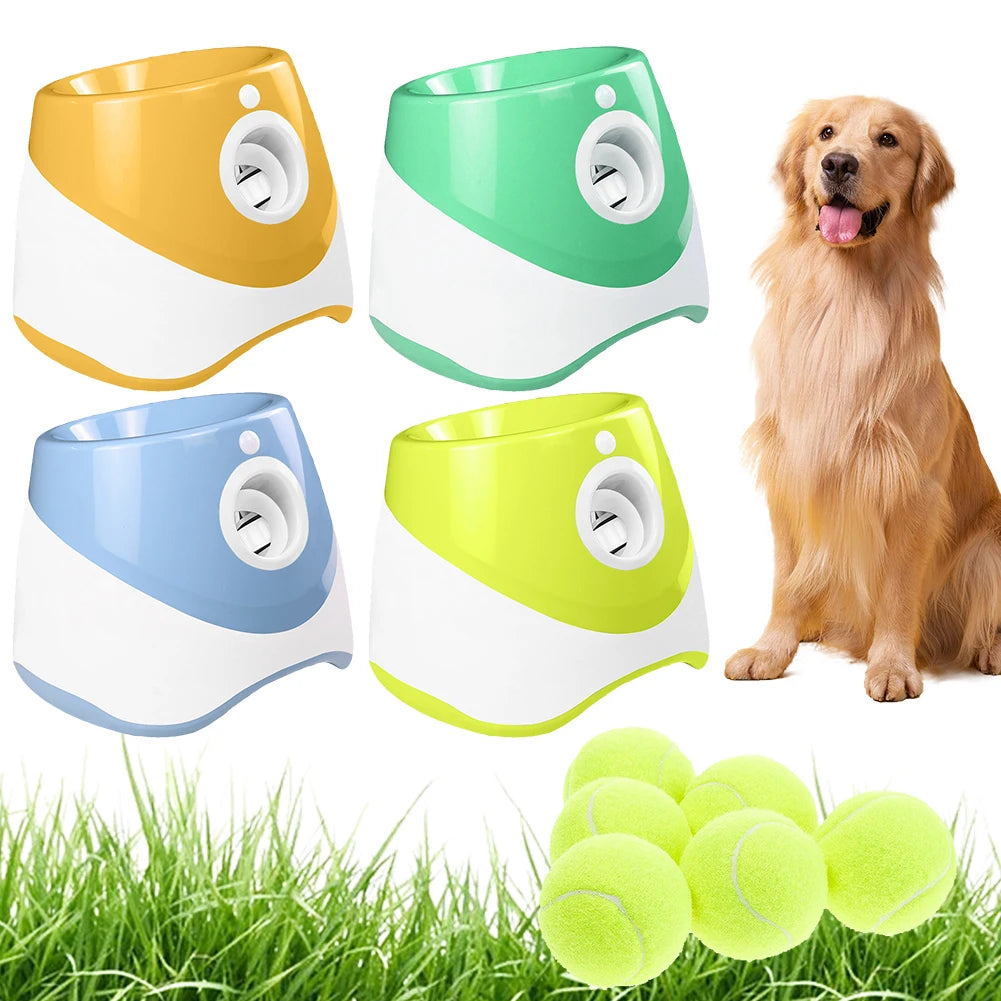 Automatic Mini Tennis Ball Launcher For Dogs Interactive Catapult Pinball Toy