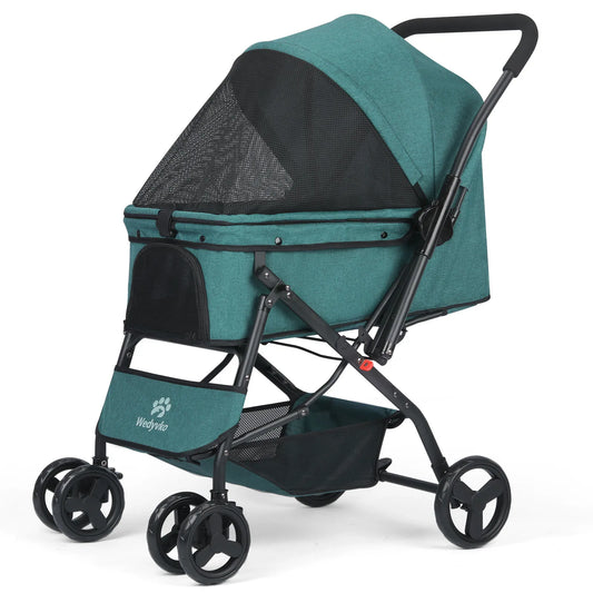 Medium Dog Pet Stroller With Poop Bags Reversible Handlebar