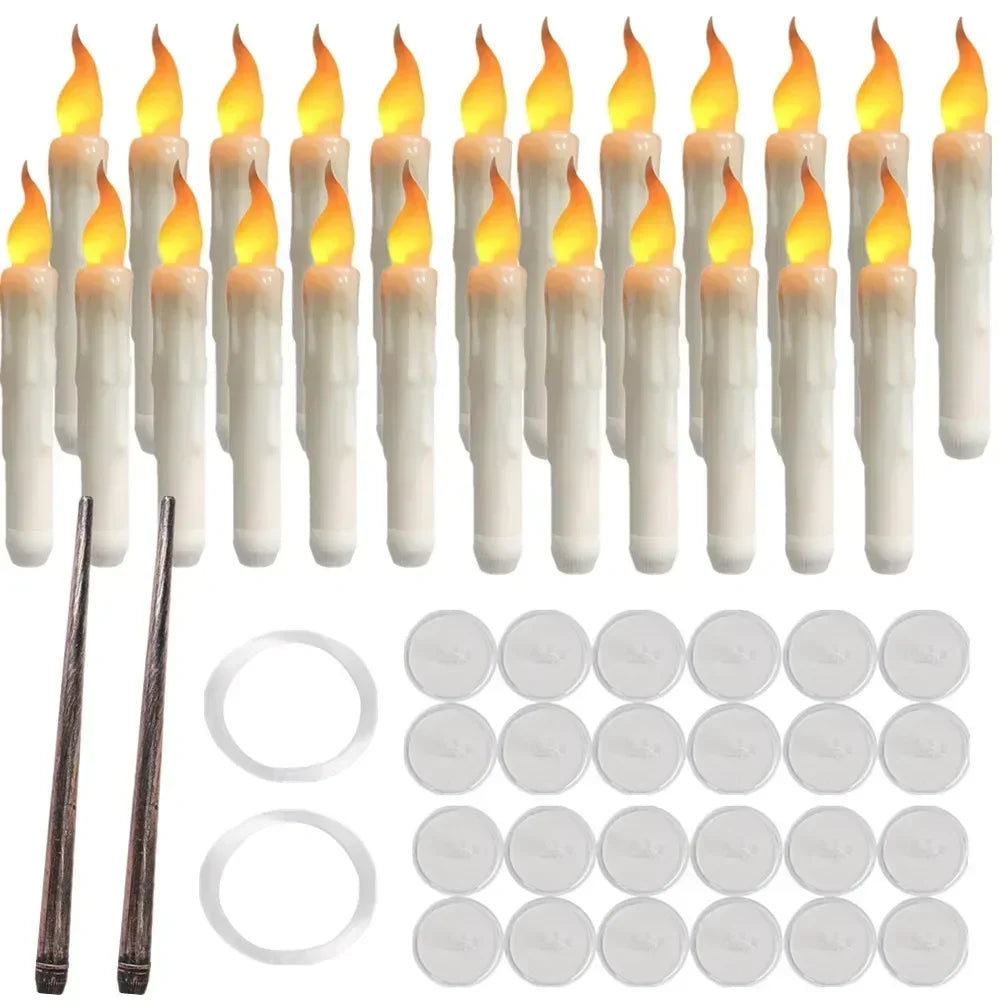 Floating LED Candles With Wand Remote Flameless Decor