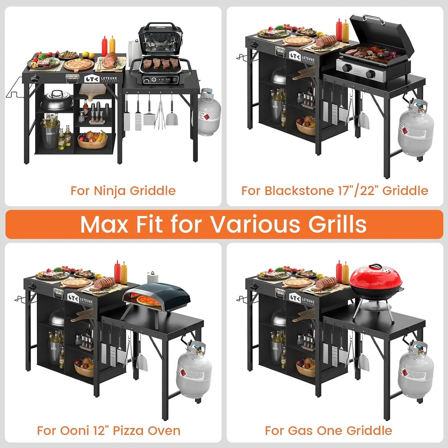 Portable Foldable Grill Table For Blackstone And Ninja Griddles Outdoor