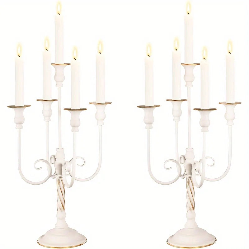 5 Iron Candle Holders For Weddings And Banquets Decor