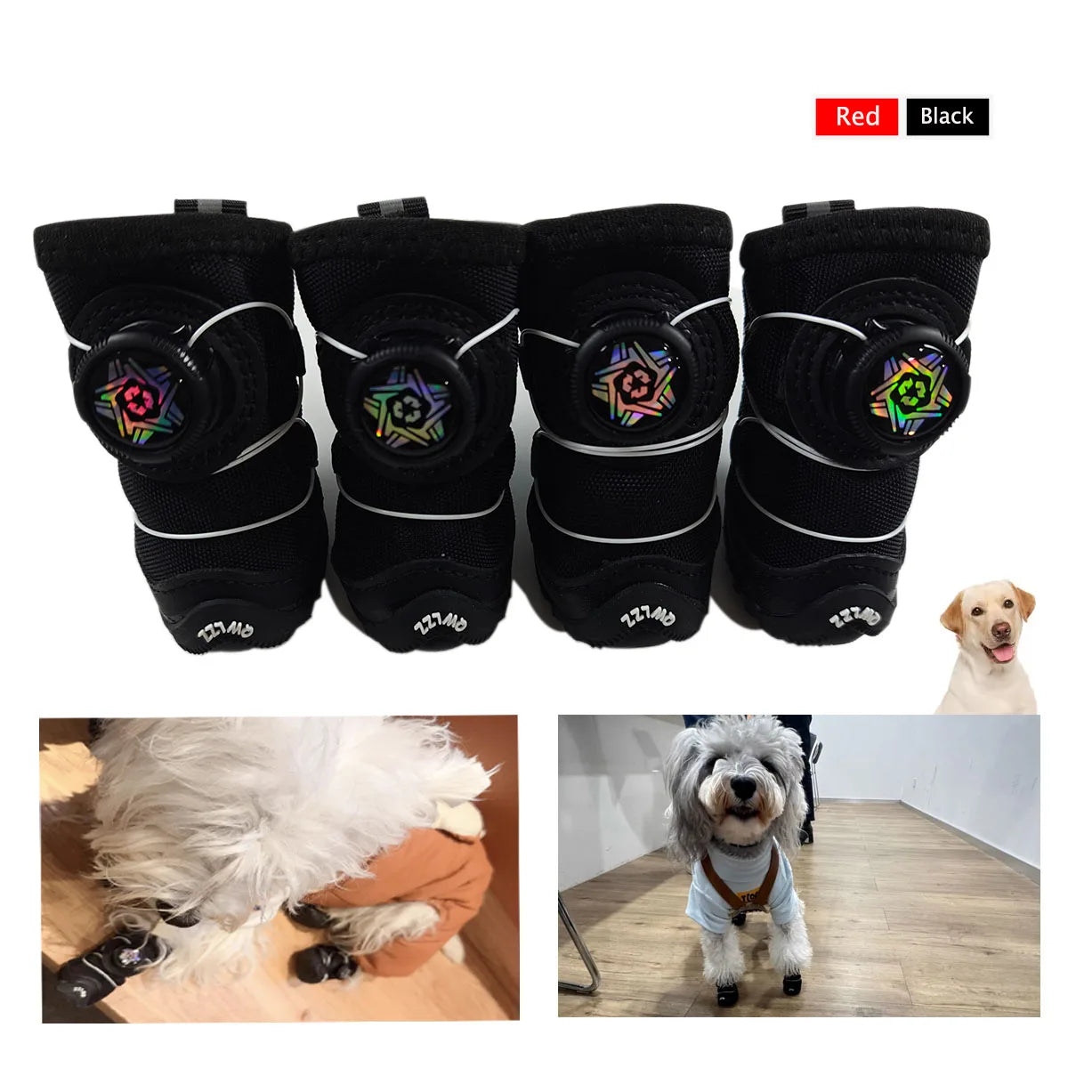 Winter Dog Shoes Warm Fleece Waterproof Snow Boots Chihuahua Yorkie