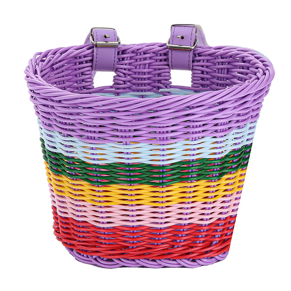Rattan Bike Basket Front Handlebar Waterproof Handwoven