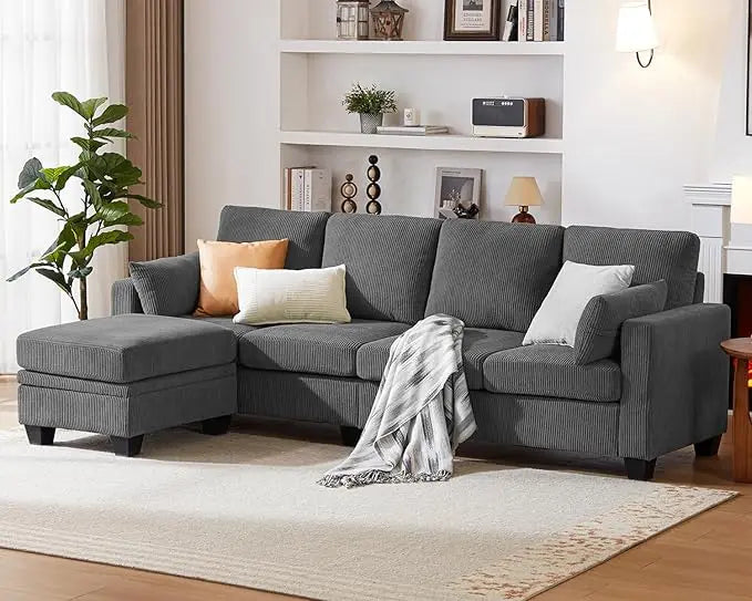 Corduroy Modular Sectional Sofa Ottoman Chaise L Shaped
