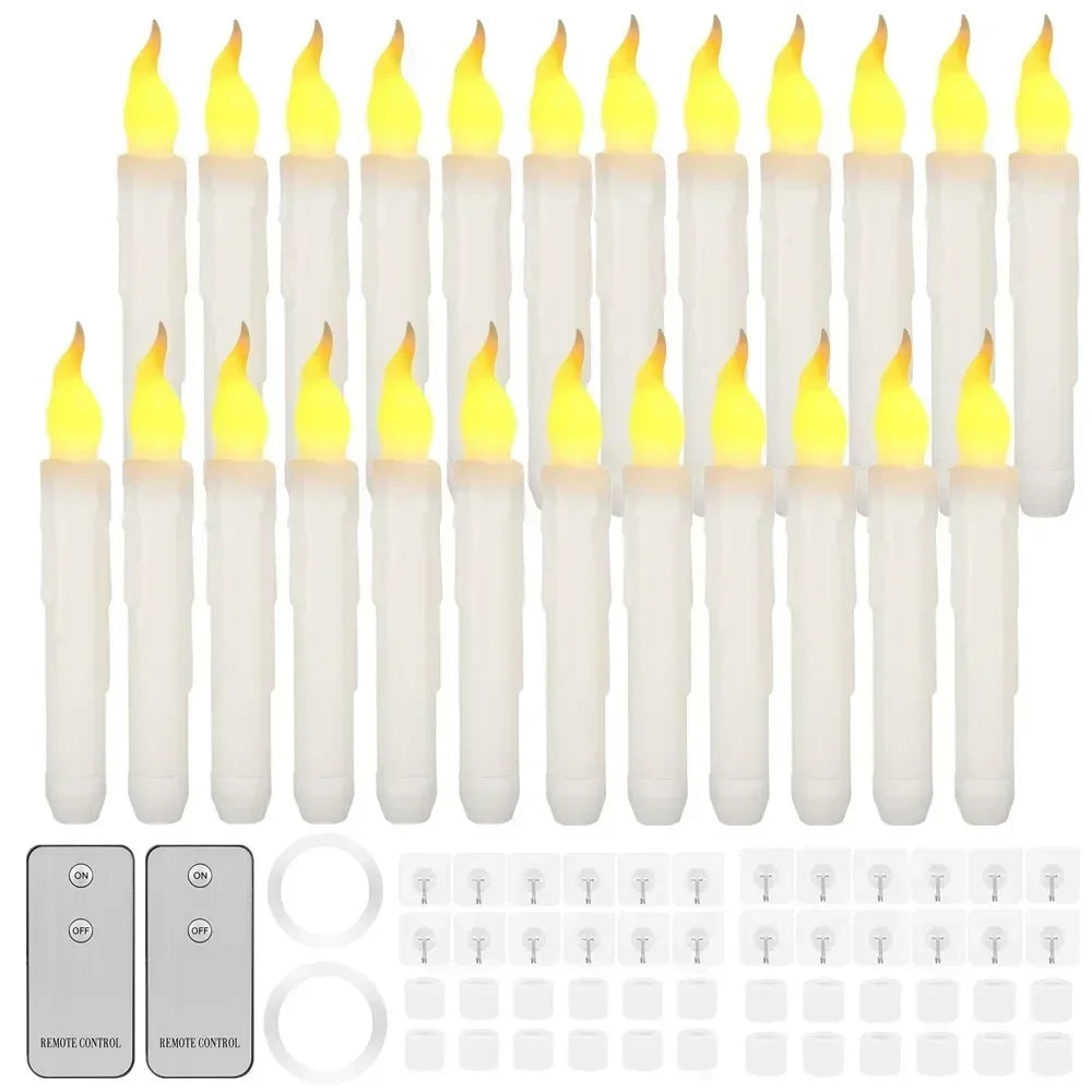 Floating LED Candles With Wand Remote Flameless Decor