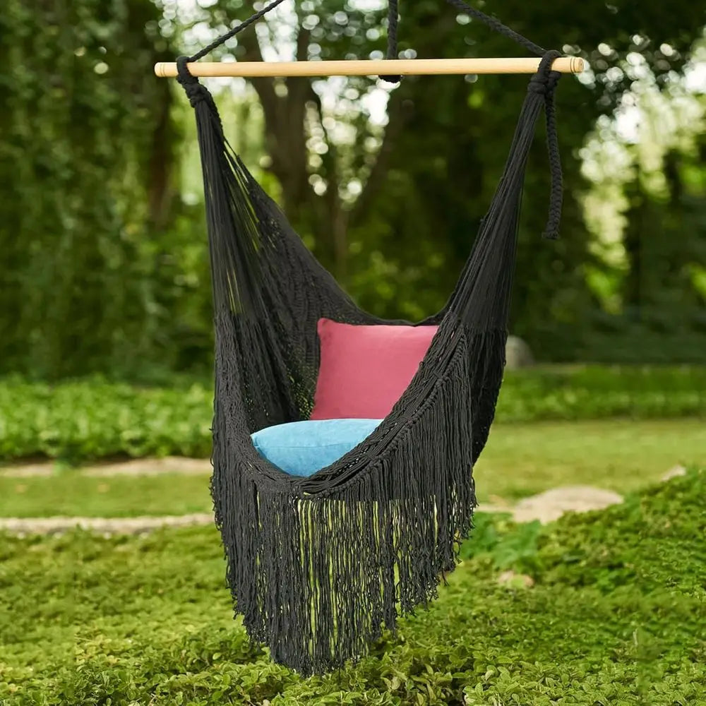 Black Cotton Sea Breeze Handmade Hammock Swing By Novica