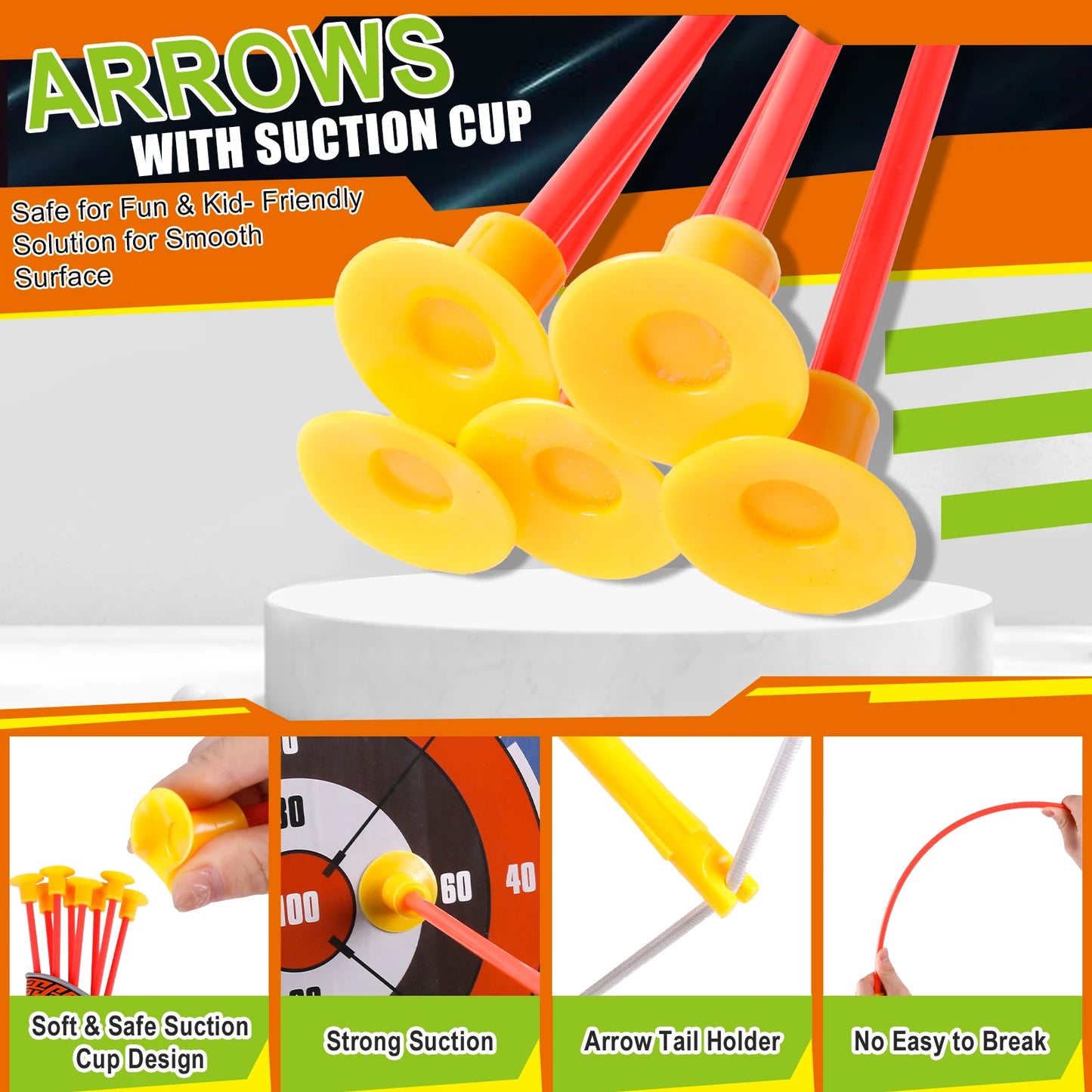 LED Light Up Bow and Arrow Set With Foam Dart Guns for Kids 5 6 7 8 9