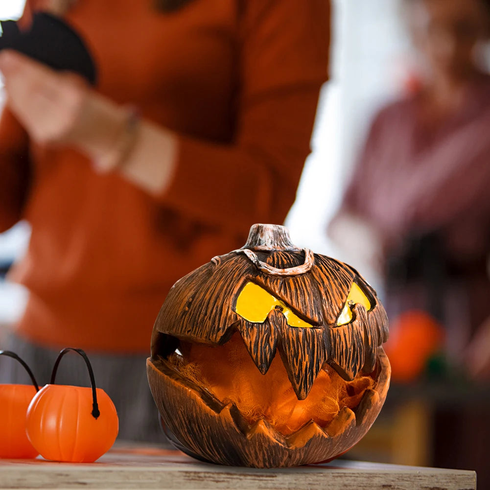 2023 New Spirit Halloween Gourdo Animatronic Pumpkin Head with Rising and Falling Action and Terrifying Sounds for Halloween Decor