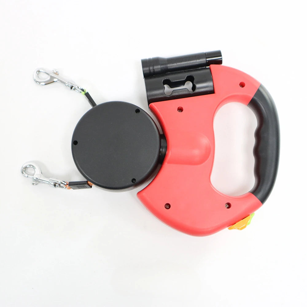 Automatic Retractable Two End Dog Leash With Flashlight 10ft