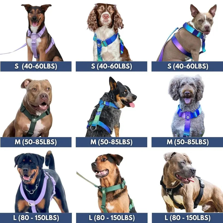 No Pull Dog Harness For Large Dogs Heavy Duty Adjustable Y Shaped Padded Halter