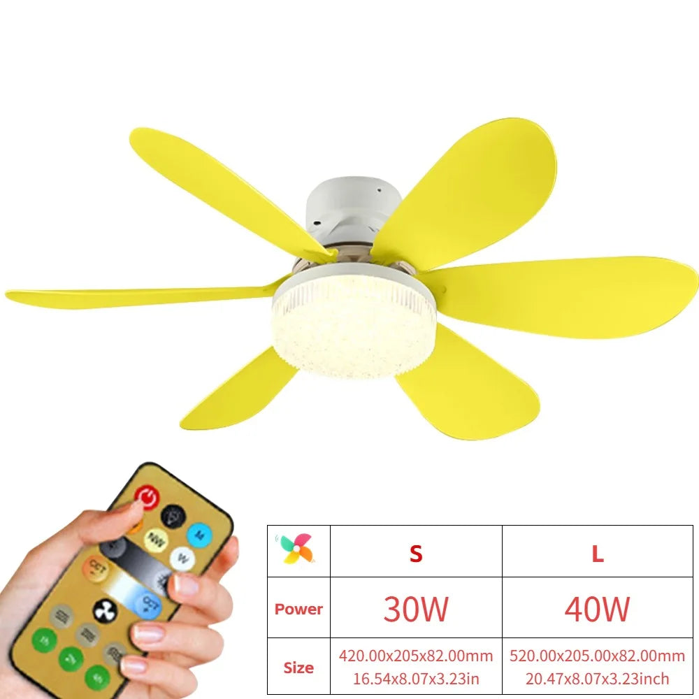 Socket Fan Lamp E26 E27 Base Wireless Remote Control LED Bulb Ceiling Fan Replacement for Bedroom Living Room Kitchen Balcony