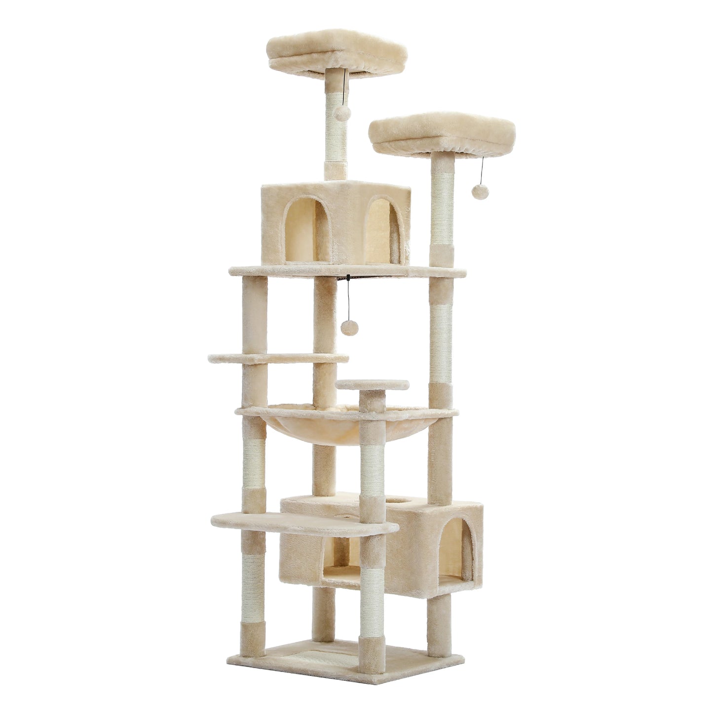 Large Cat Tree Tall Cat Tower for Indoor Cats Multi Level Plush Condo with Scratching Posts Boards Perches Caves