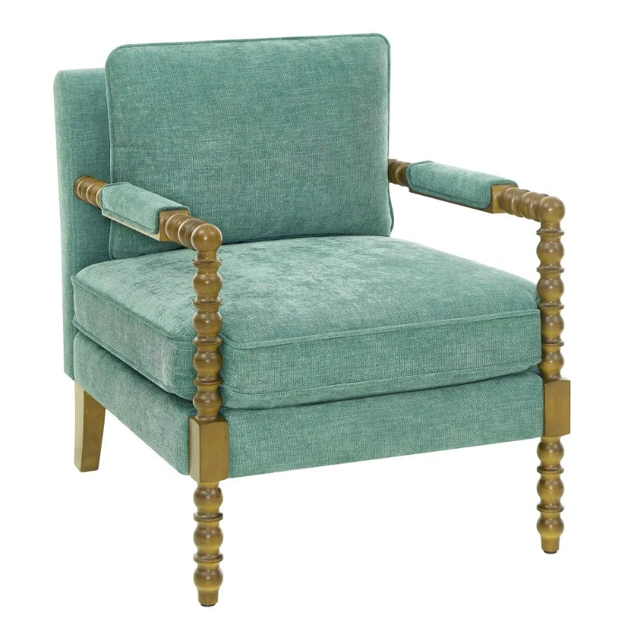 Pioneer Woman Spindle Accent Chair Antique White Upholstery