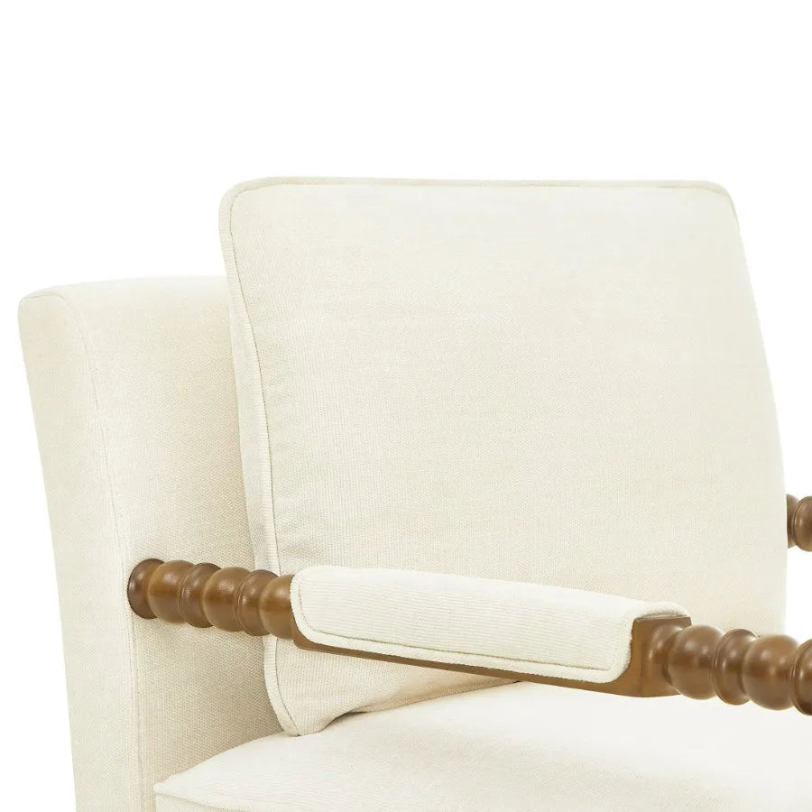 Pioneer Woman Spindle Accent Chair Antique White Upholstery
