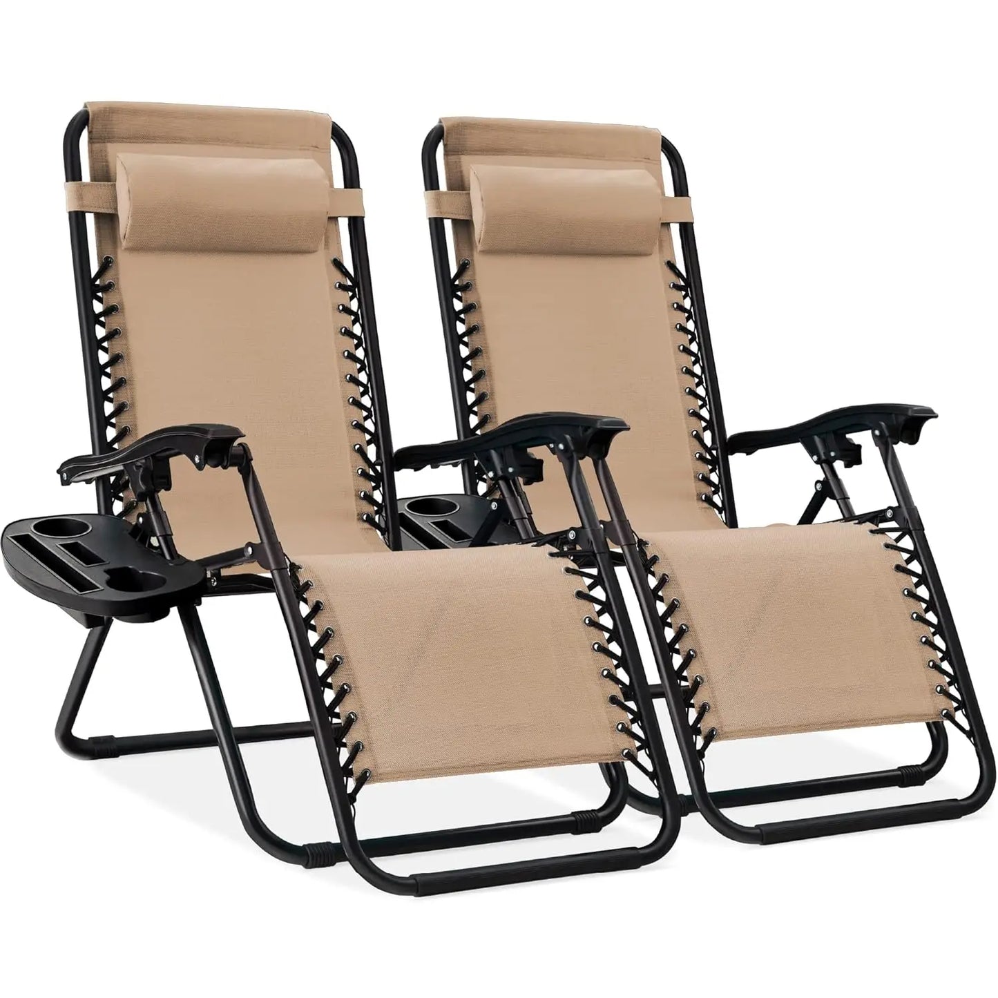Set Of 2 Adjustable Zero Gravity Lounge Chairs Sage Green