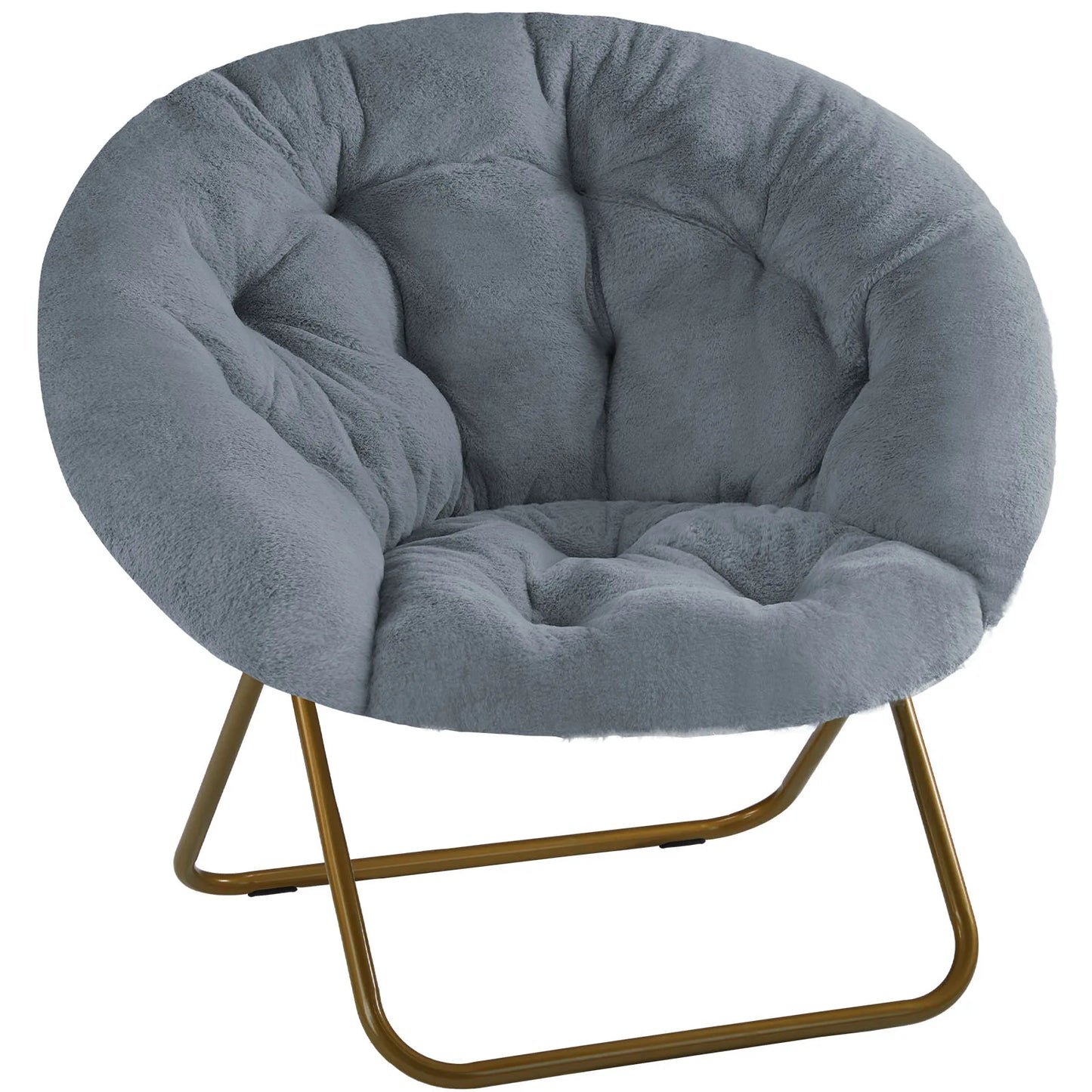 JHK Cozy Faux Fur Saucer Chair Folding X Large Lounge Seat