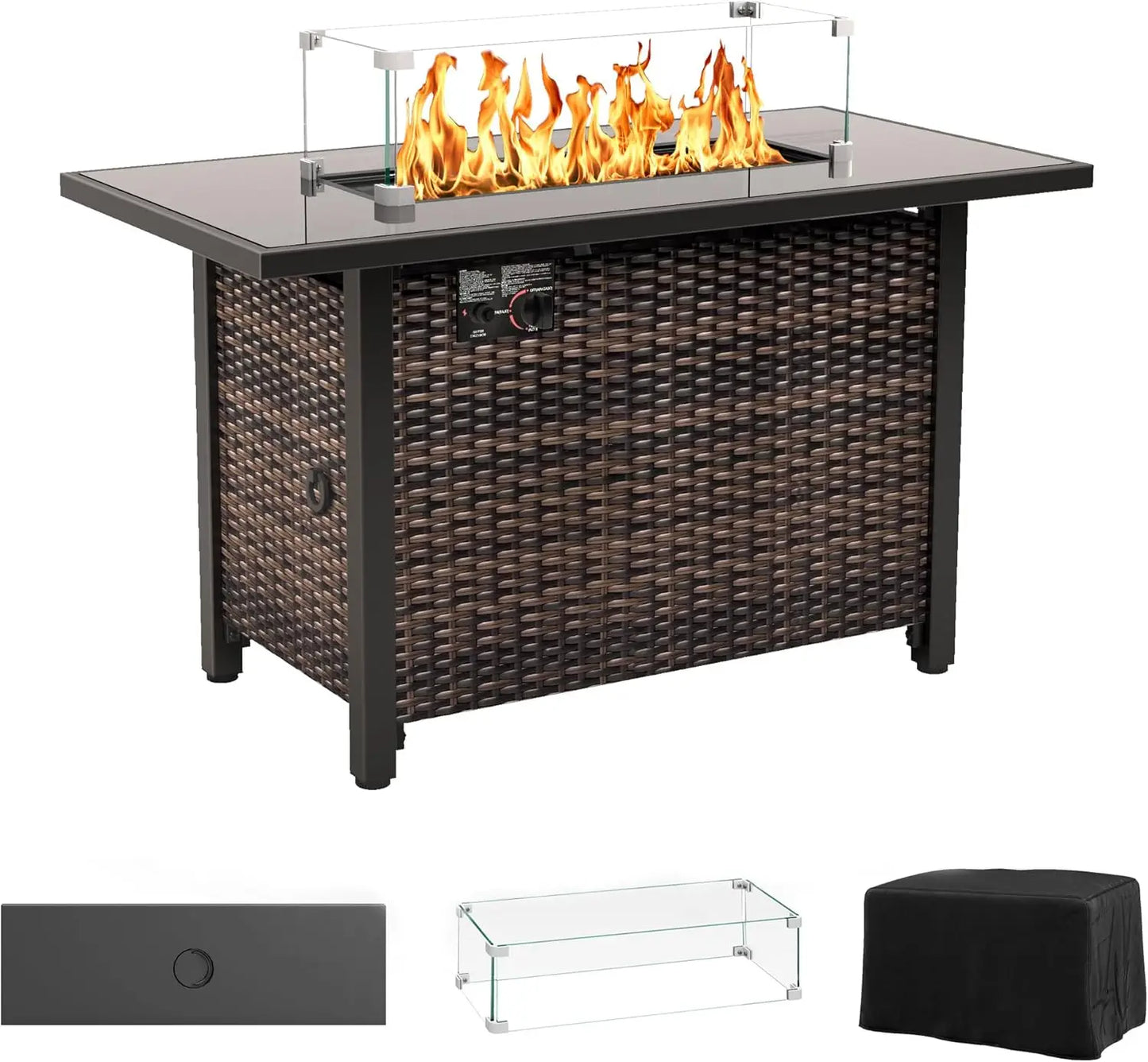 43 Inch Propane Fire Pits Outdoor Table With Auto Ignition