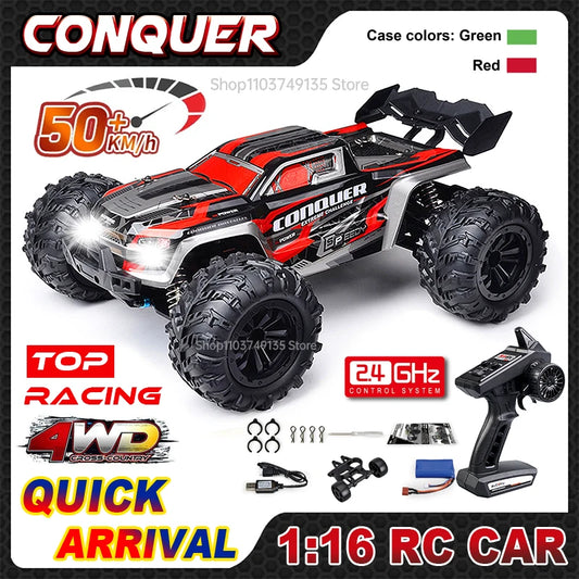 WLtoys 1to16 Scale Large RC Car 50kmh 4WD Monster Truck Toy