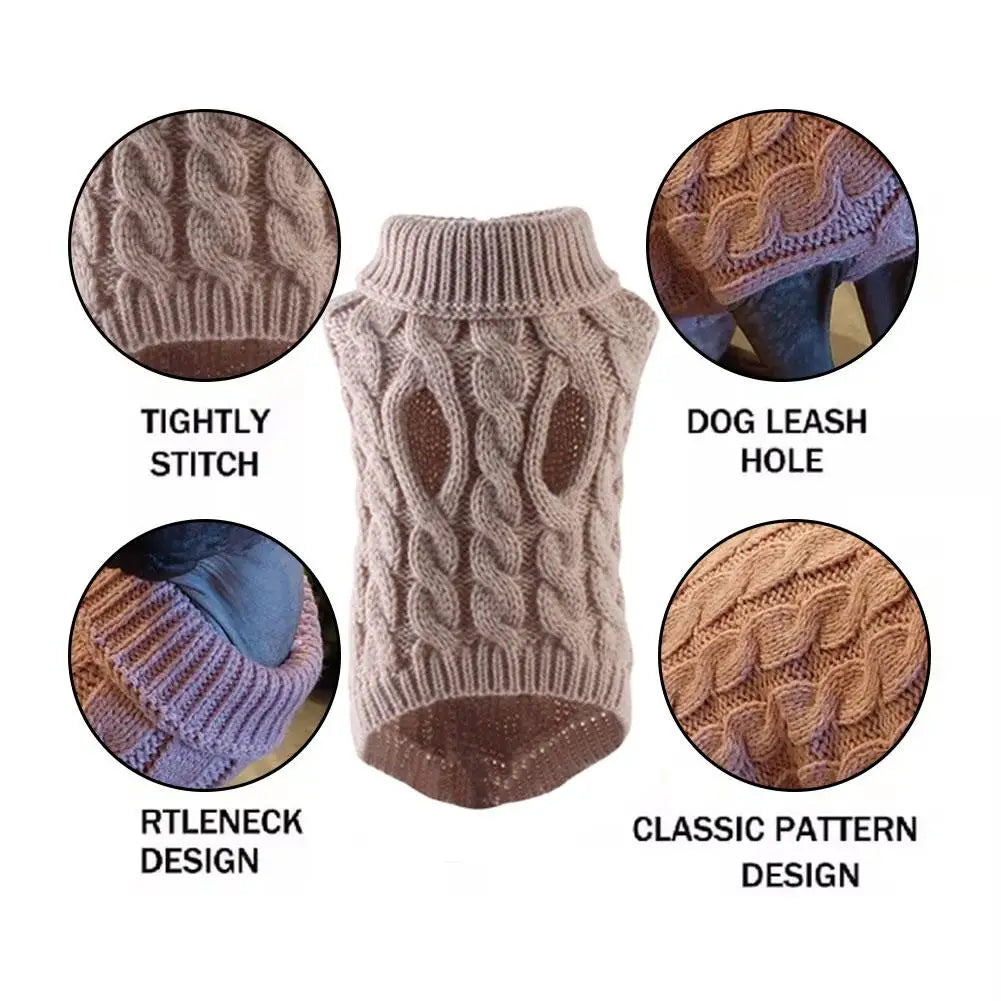 Cotton Knit Dog Sweater for Small Dogs Autumn Winter Warm Clothing Wholesale