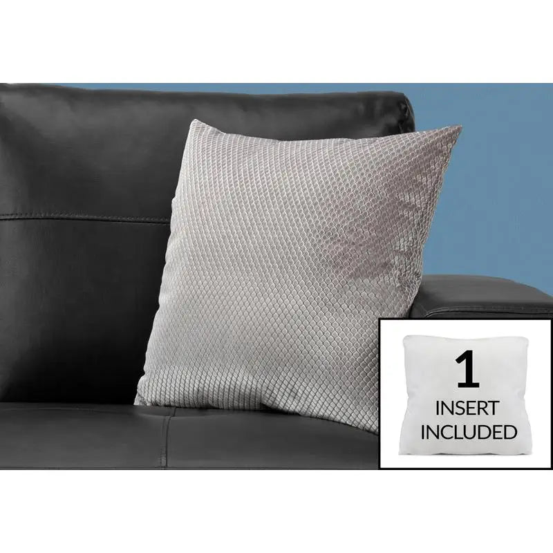 18x18 Grey Decorative Throw Pillows Hypoallergenic Polyester Inserts
