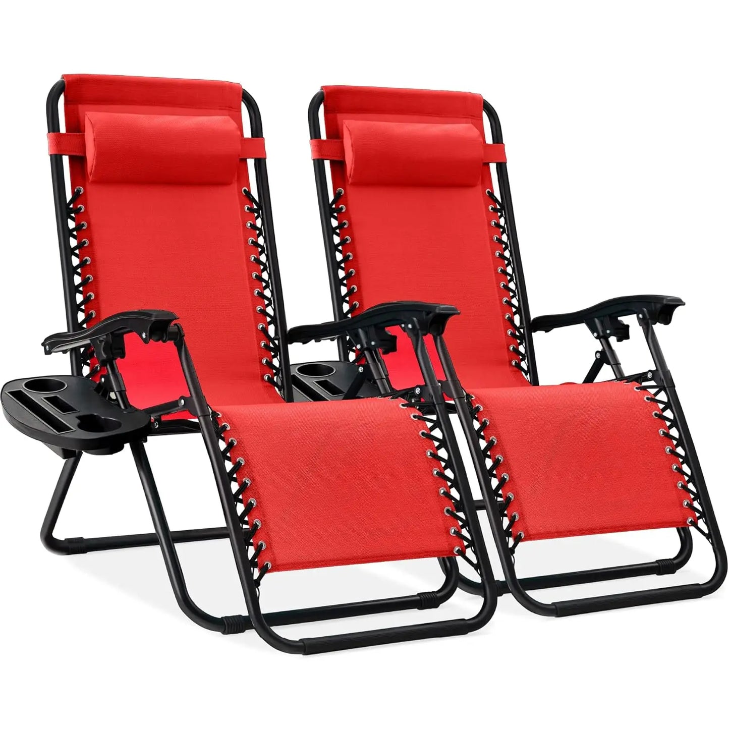 Set Of 2 Adjustable Zero Gravity Lounge Chairs Sage Green