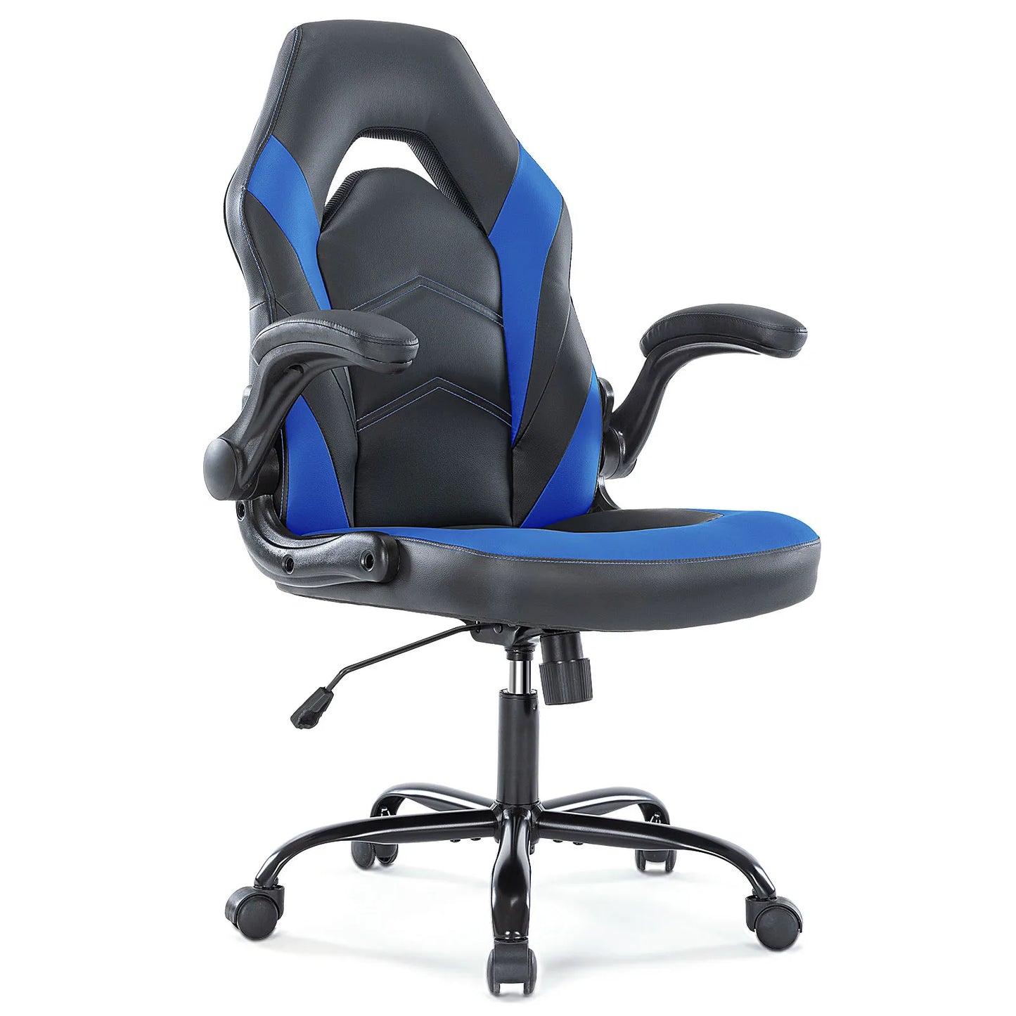 Ergonomic PU Leather Gaming Chair With Adjustable Flip Up Armrests For Office