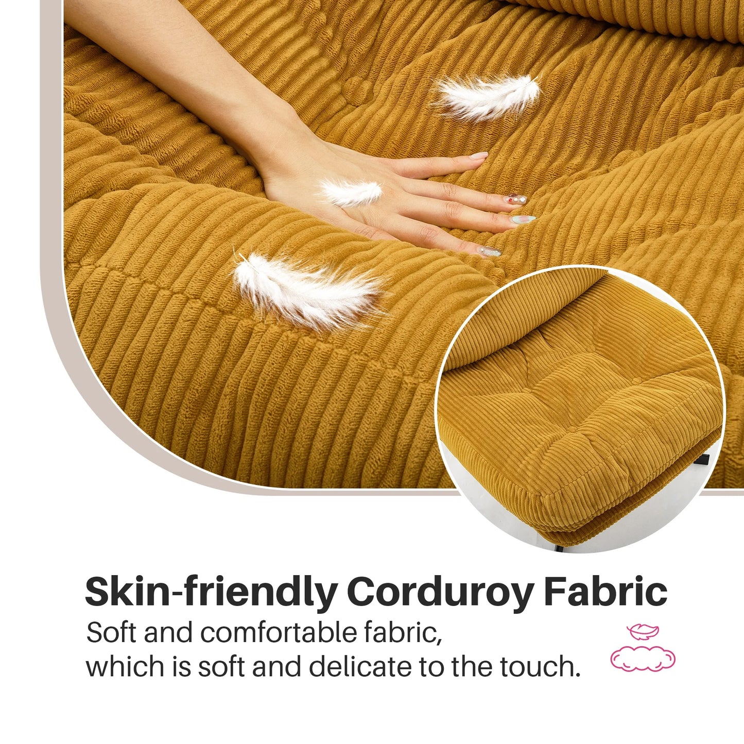 Redlife Foldable Accent Chair 360 Degree Swivel Tufted Upholstered Living Room