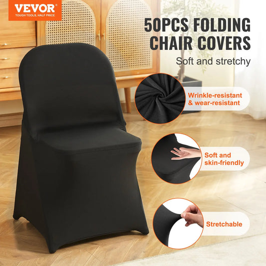 VEVOR 12 to 100 Stretch Spandex Chair Covers Universal Fitted Slipcovers Wedding
