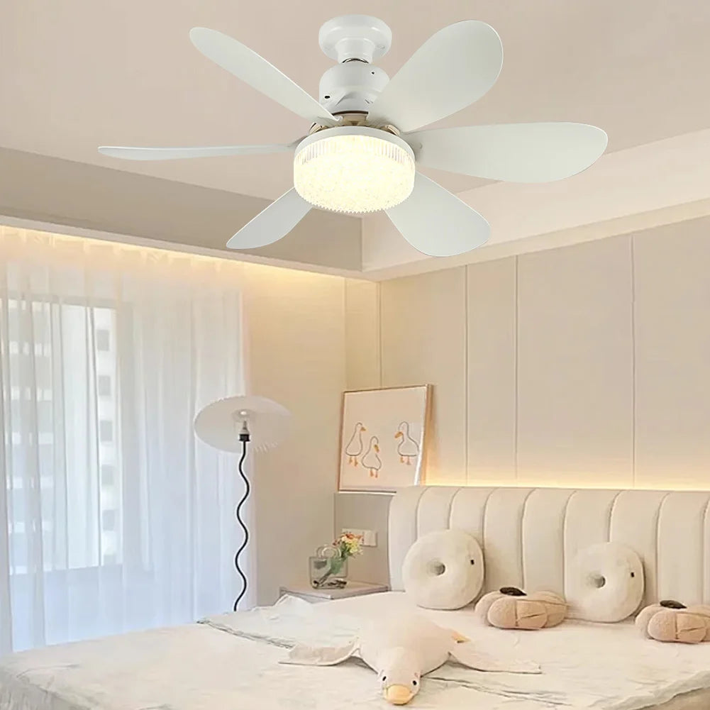 Socket Fan Lamp E26 E27 Base Wireless Remote Control LED Bulb Ceiling Fan Replacement for Bedroom Living Room Kitchen Balcony