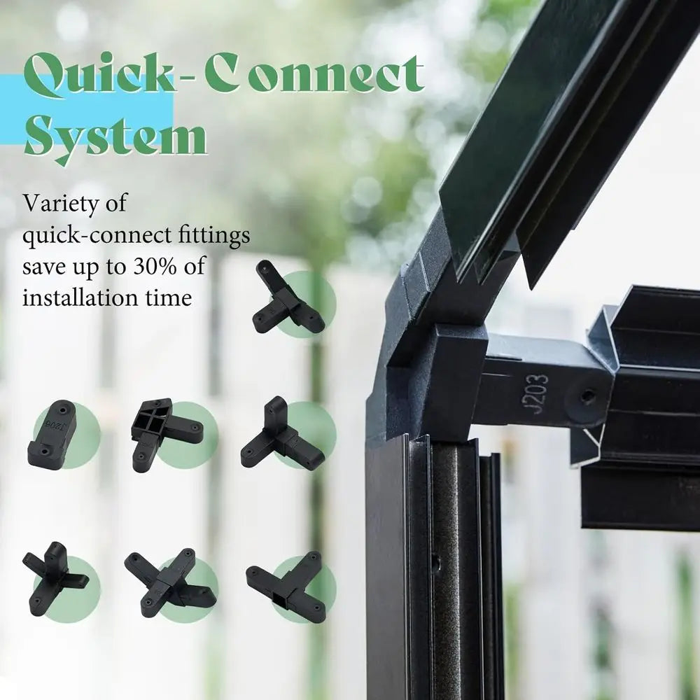 Walkin Greenhouse With 7ft Height 4 Vent Windows Lockable Door Outdoor Gardening