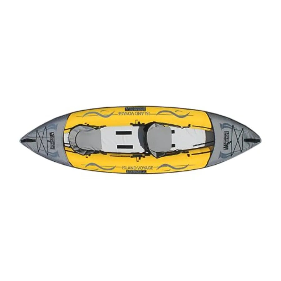 Island Voyage 2 Inflatable Kayak Recreational Convertible 11 Ft Yellow 1 or 2