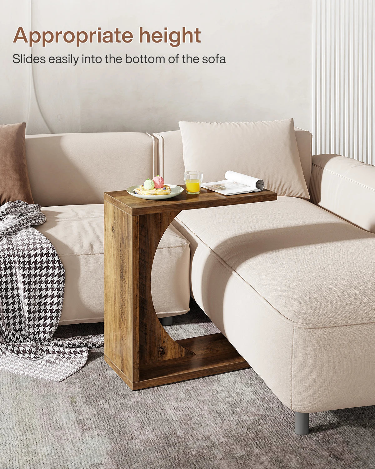 Tribesigns C Shaped End Table For Sofa Living Room Bedroom