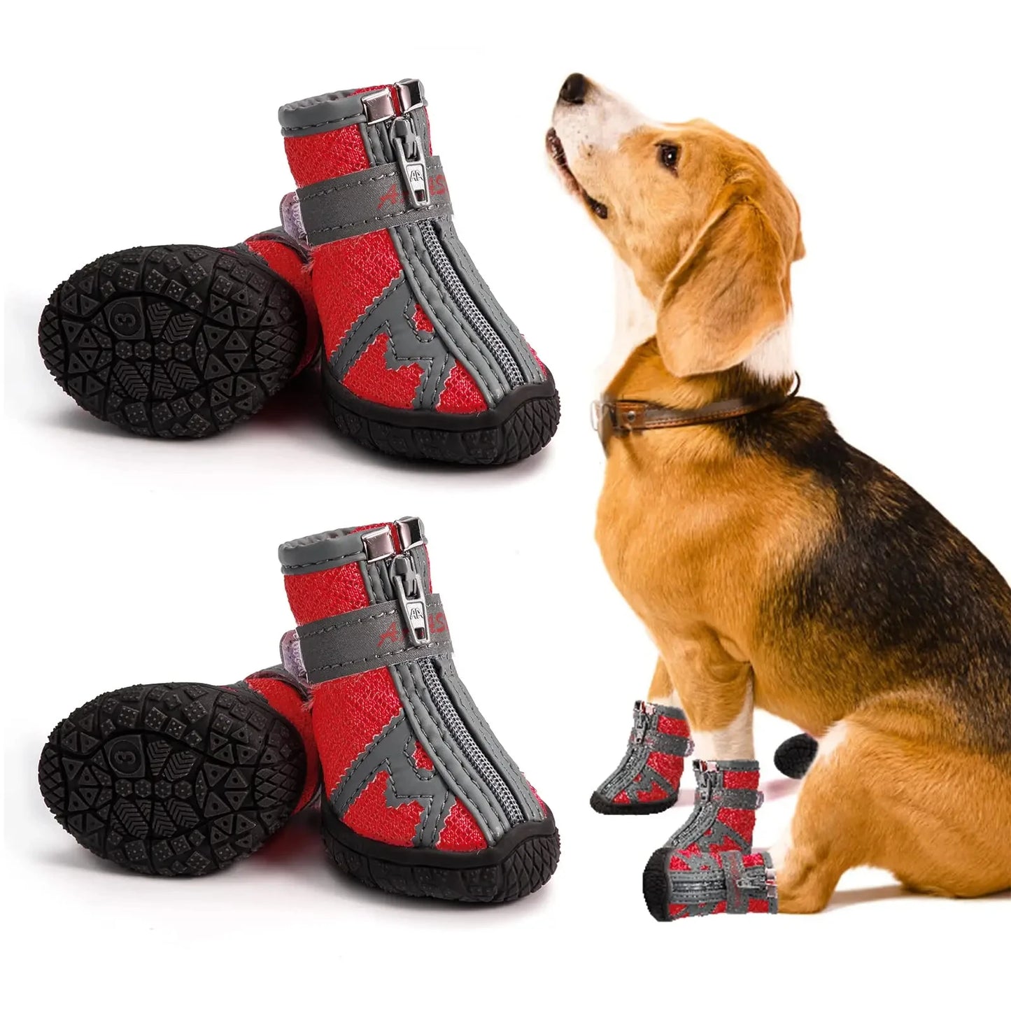 Waterproof Summer Dog Shoes 4 Pack Anti Slip Rain Booties For Small Pets