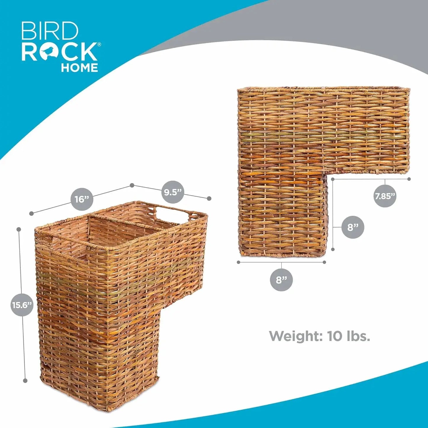 Wicker Storage Bin With Cut Out Handles Natural Brown