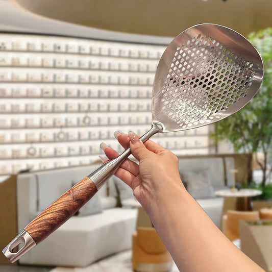 Stainless Steel Skimmer With Large Slotted Spoon For Frying